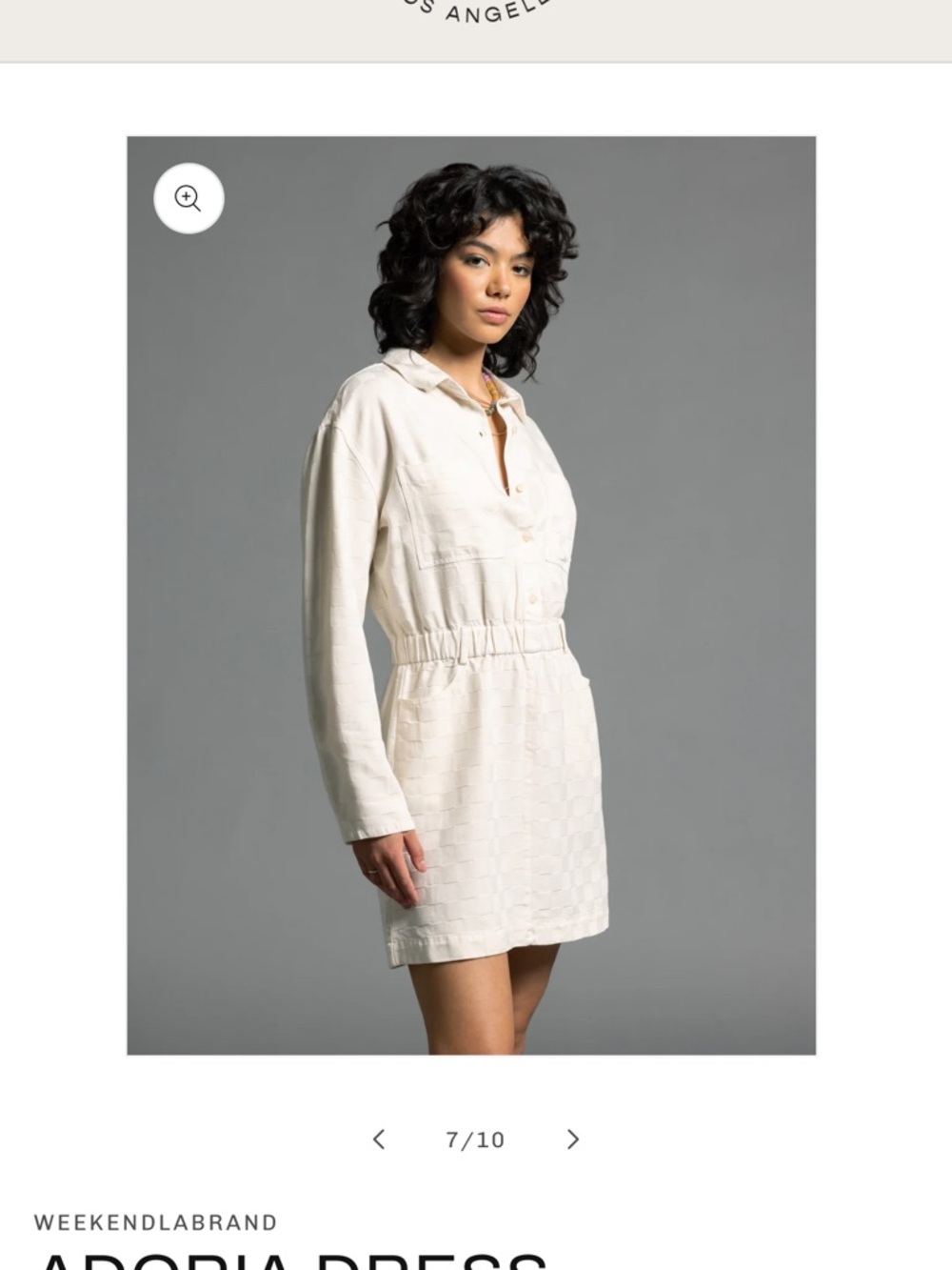 Weekend Los Angeles Adoria
Texture Long Sleeve Mini
Shirtdress Creme